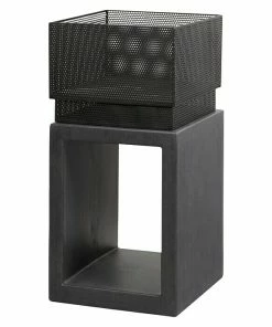 BAUHAUS Elite Feuerkorb Grau/Schwarz, L X B X H: 44 X 44 X 85,5 Cm