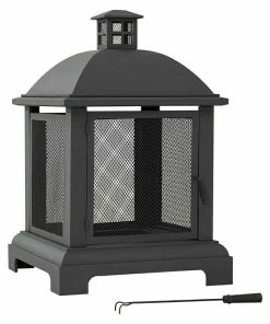 BAUHAUS Feuerkorb Marseille L X B X H: 66 X 66 X 102 Cm, Schwarz