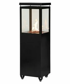 BAUHAUS Kingstone Feuersäule Lava L X B X H: 40 X 40 X 132,5 Cm, Schwarz, 6,5 KW