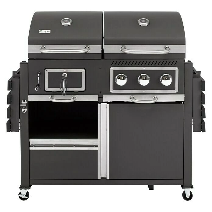 BAUHAUS Tepro Hybrid-Grill Toronto Kombi Befeuerungsart: Gas & Holzkohle, Anzahl Brenner: 3, Hauptgrillfläche: 41,3 X 41,3 Cm & 38,5 X 41,3cm, 8,7 KW 3 BAUHAUS Tepro Hybrid-Grill Toronto Kombi Befeuerungsart: Gas & Holzkohle, Anzahl Brenner: 3, Hauptgrillfläche: 41,3 X 41,3 Cm & 38,5 X 41,3cm, 8,7 KW