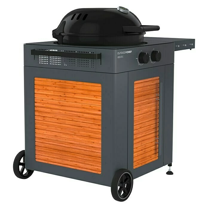 BAUHAUS Outdoorchef Gasgrill Arosa 570 G Bamboo Braun/Schwarz, Anzahl Brenner: 2, Hauptgrillfläche: Ø 54 Cm, 9,5 KW 4 BAUHAUS Outdoorchef Gasgrill Arosa 570 G Bamboo Braun/Schwarz, Anzahl Brenner: 2, Hauptgrillfläche: Ø 54 Cm, 9,5 KW – Bild 2