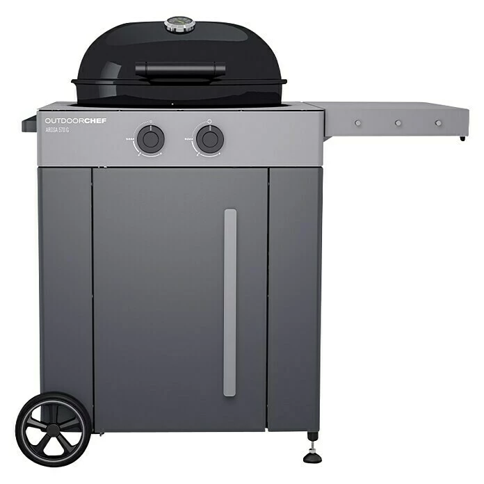 BAUHAUS Outdoorchef Gasgrill Arosa 570 G Grey Steel Grau, Anzahl Brenner: 2, Hauptgrillfläche: Ø 54 Cm, 9,5 KW 5 BAUHAUS Outdoorchef Gasgrill Arosa 570 G Grey Steel Grau, Anzahl Brenner: 2, Hauptgrillfläche: Ø 54 Cm, 9,5 KW – Bild 3